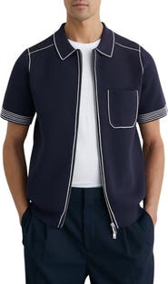 Reiss Blake Piped Zip Shirt
