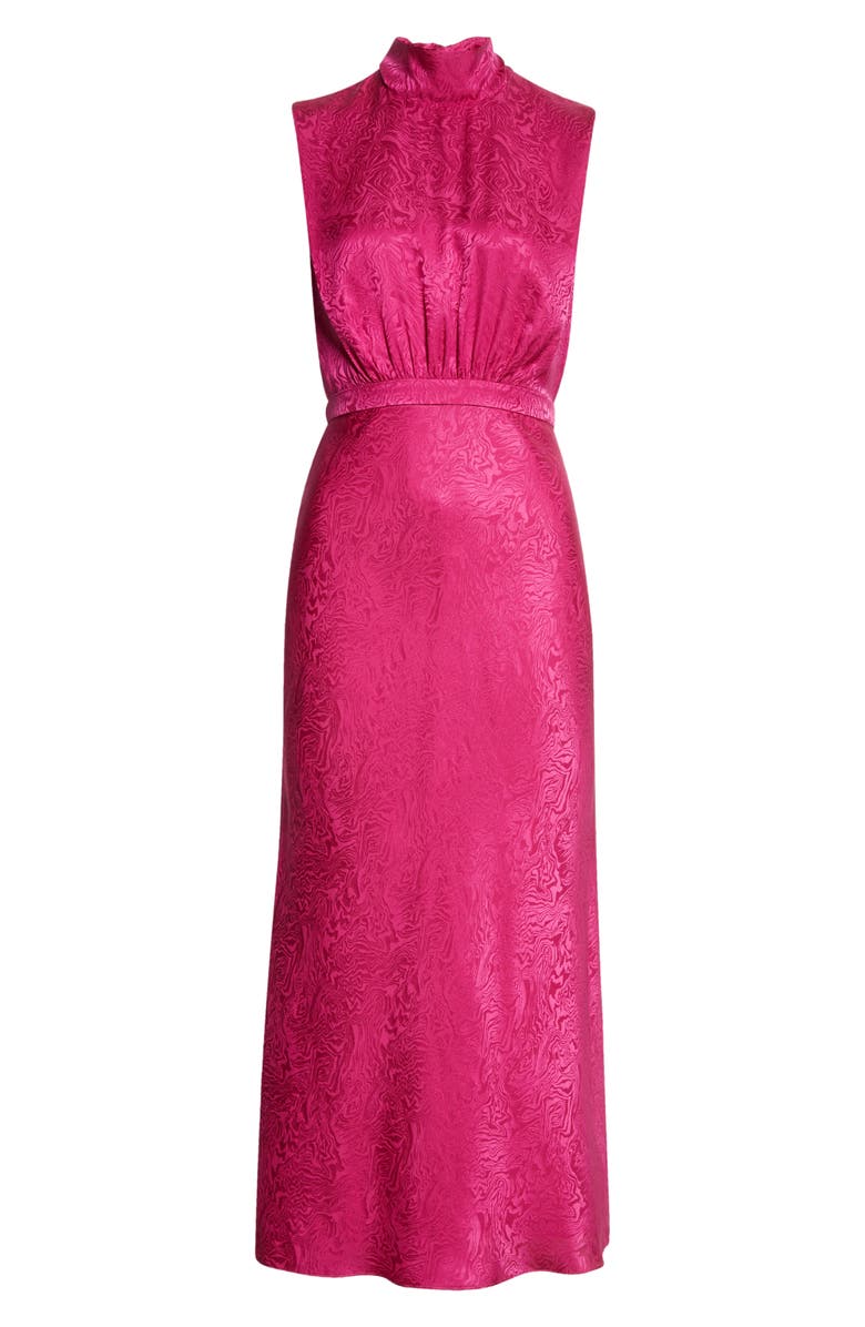 SALONI Fleur Silk Jacquard Dress, Alternate, color, 