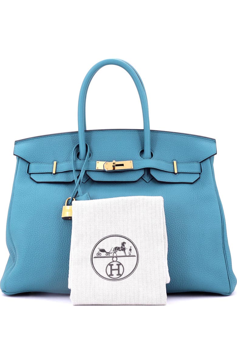 Pre-Owned Hermes Birkin Handbag Blue Togo with Gold Hardware 35, Alternate, color, Turquoise