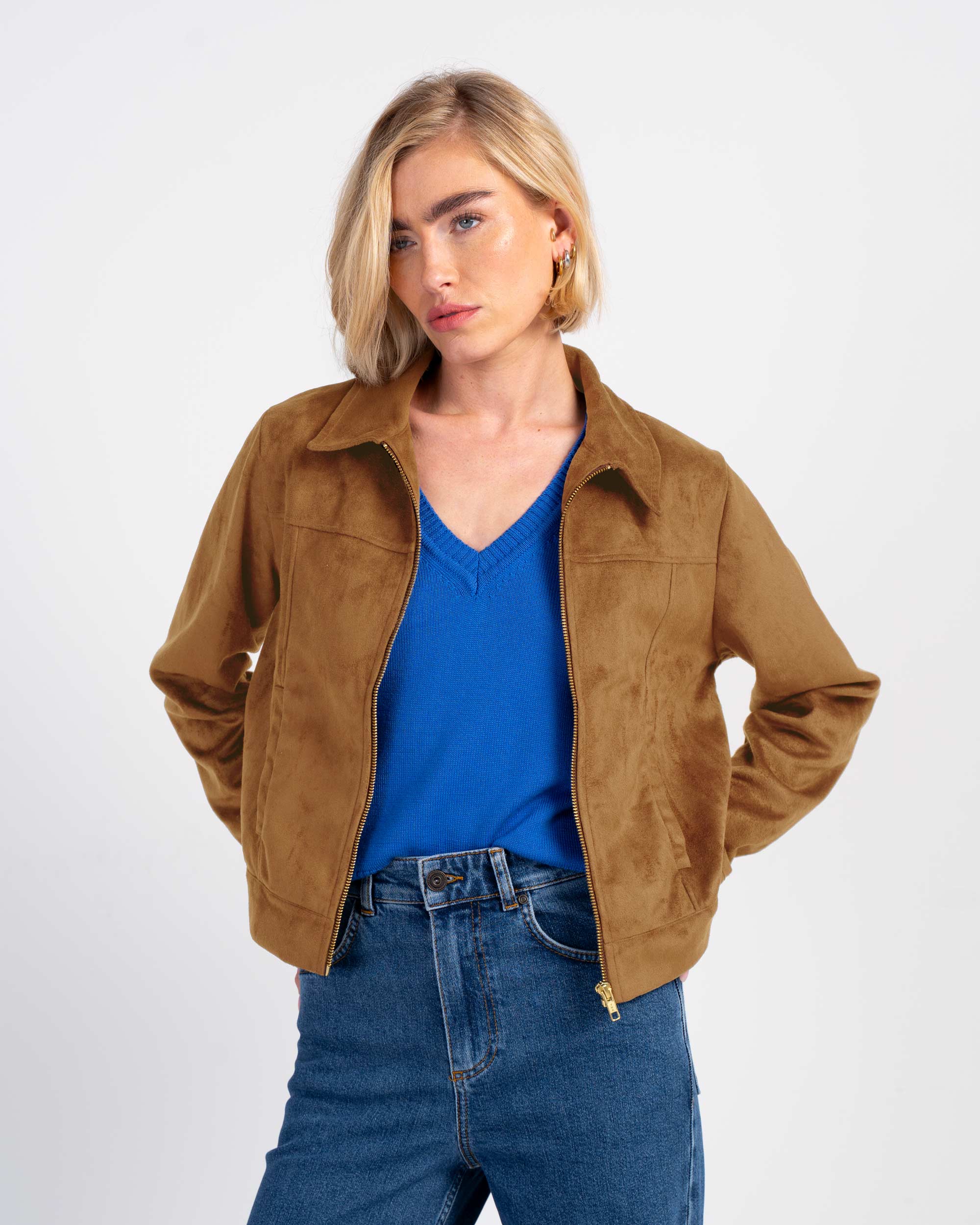 Harper Suede Bomber Jacket - image 3