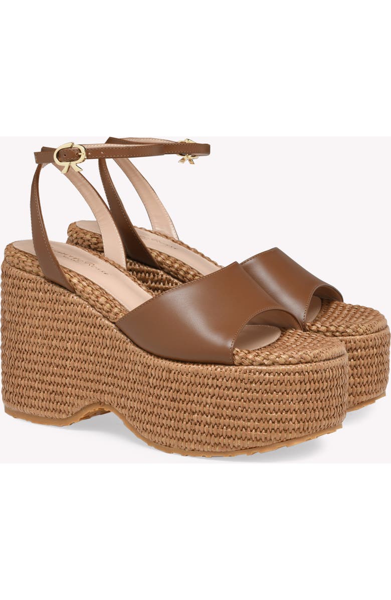 Gianvito Rossi Thalia Sandal, Alternate, color, Brown Leather