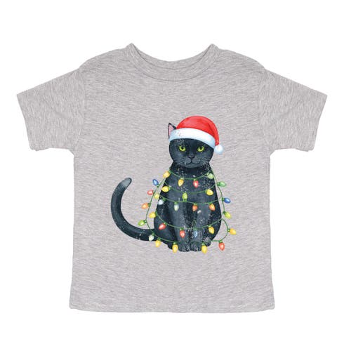 Cat Christmas Lights Short Sleeve T-shirt (toddler)