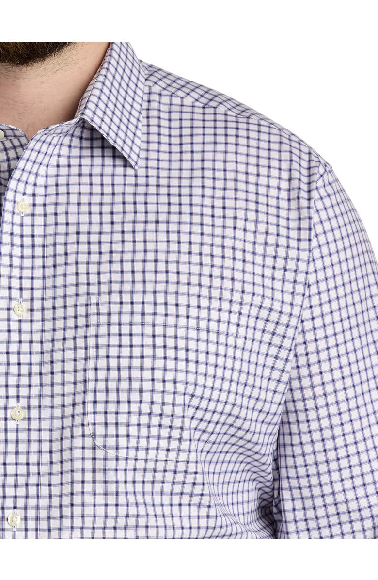 Brooks Brothers Non-Iron Check Dress Shirt, Alternate, color, Navy