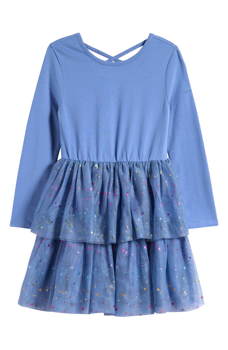 Tucker + Tate Kids' Sparkle Long Sleeve Tutu Dress, Main, color, Blue Colony