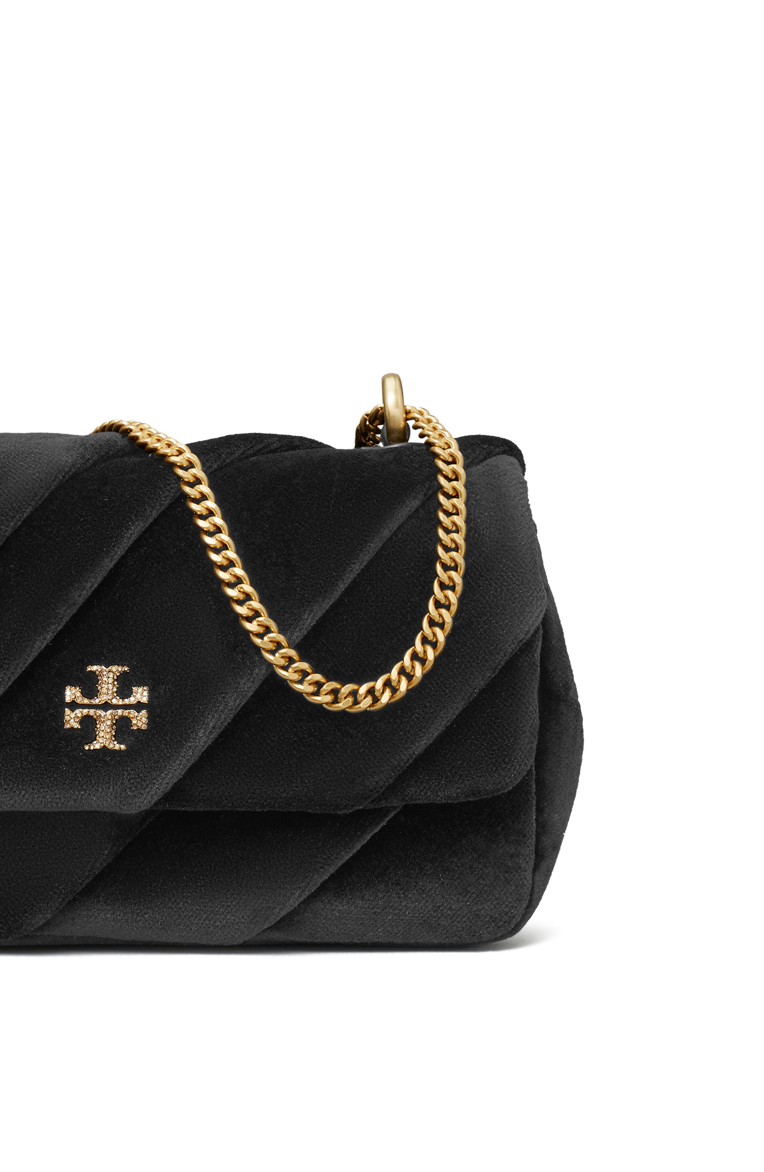 Tory Burch Mini Kira Quilted Velvet Convertible Crossbody Bag, Alternate, color, 