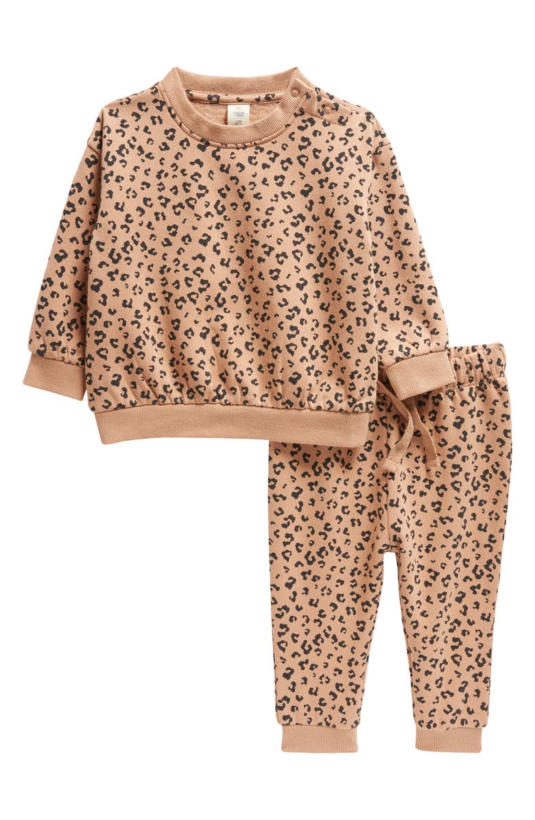 Tucker + Tate Print Fleece Sweatshirt & Joggers Set, Main, color, 