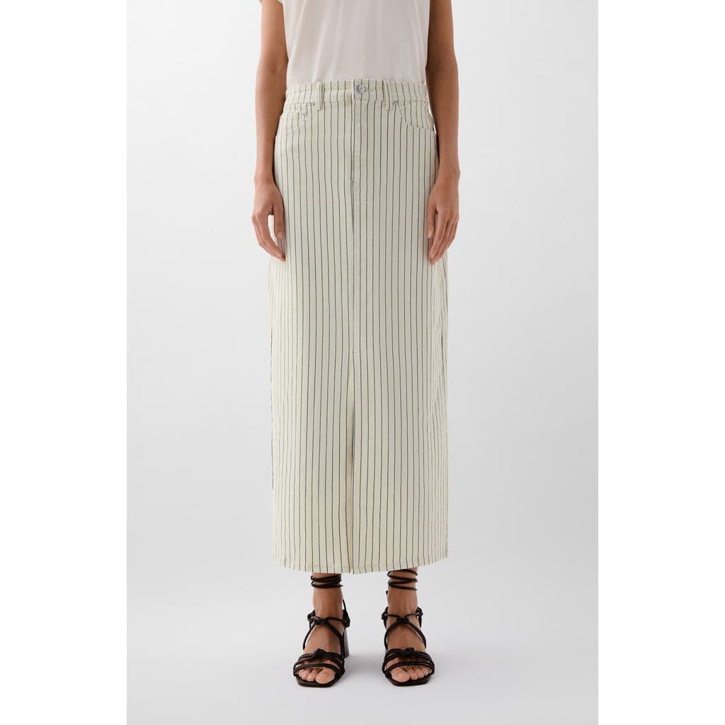 Scalpers Denim Stripes Skirt In Multi