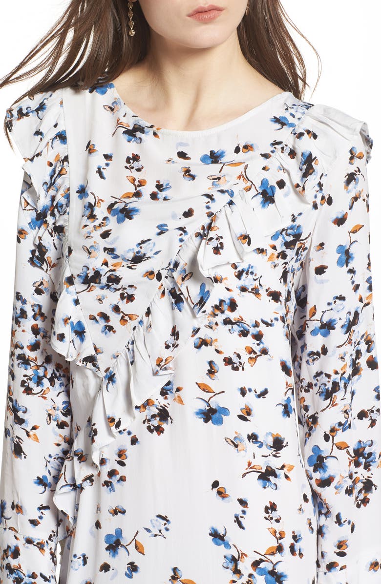 Treasure & Bond Print Ruffle Maxi Dress, Alternate, color,