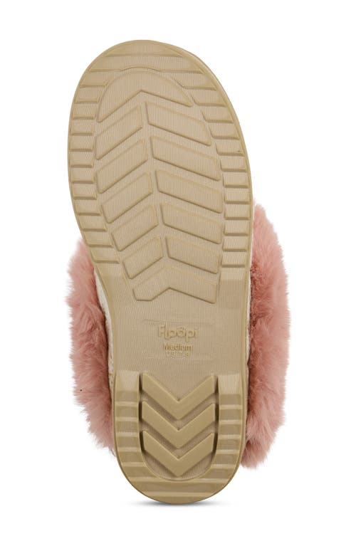 Floopi Faux Fur Trim Scuff Slipper In White