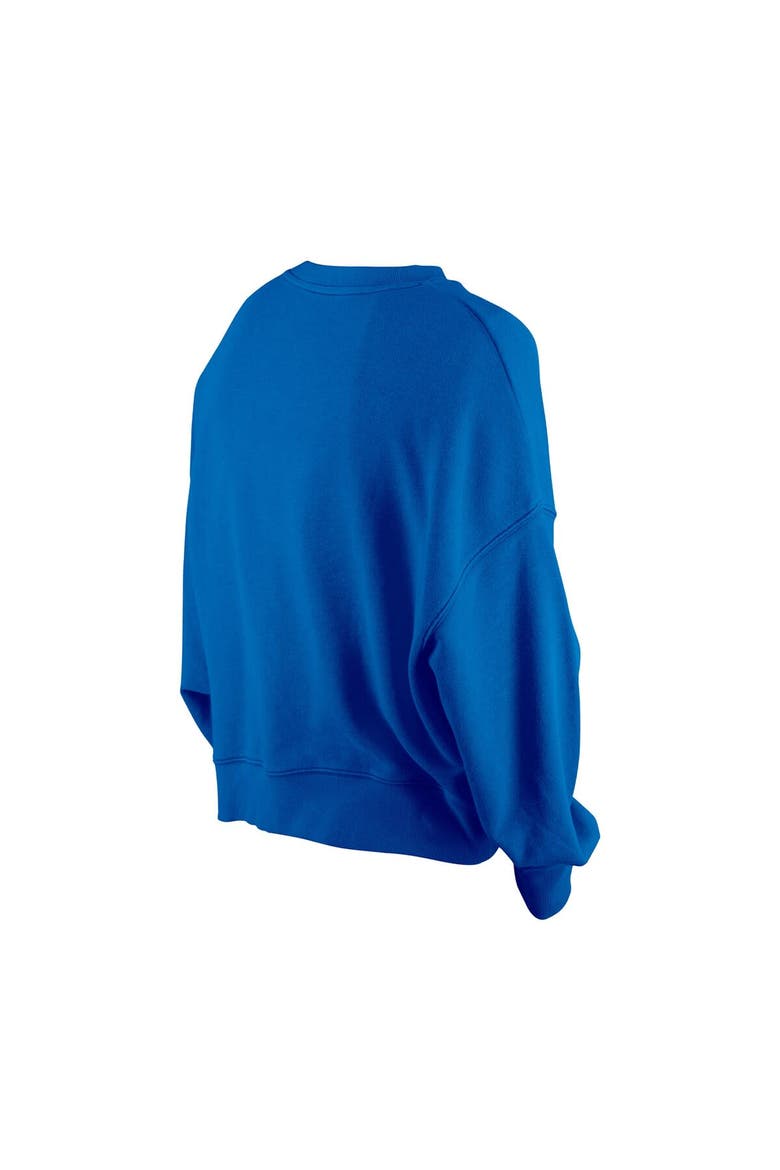 Women's New Era Blue Dallas Mavericks Boxy Throwback Mineral Wash Sweatshirt, Alternate, color, Blue