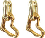 DLORIA Two-Tone Heart Huggie Earrings