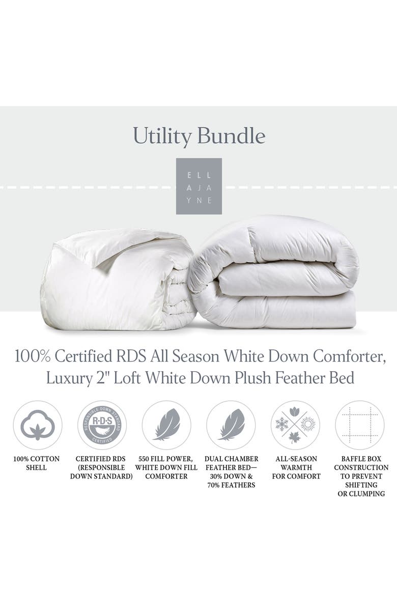 ELLA JAYNE HOME Luxurious All Season 550 Fill Power Down Comforter, Alternate, color, White/ White