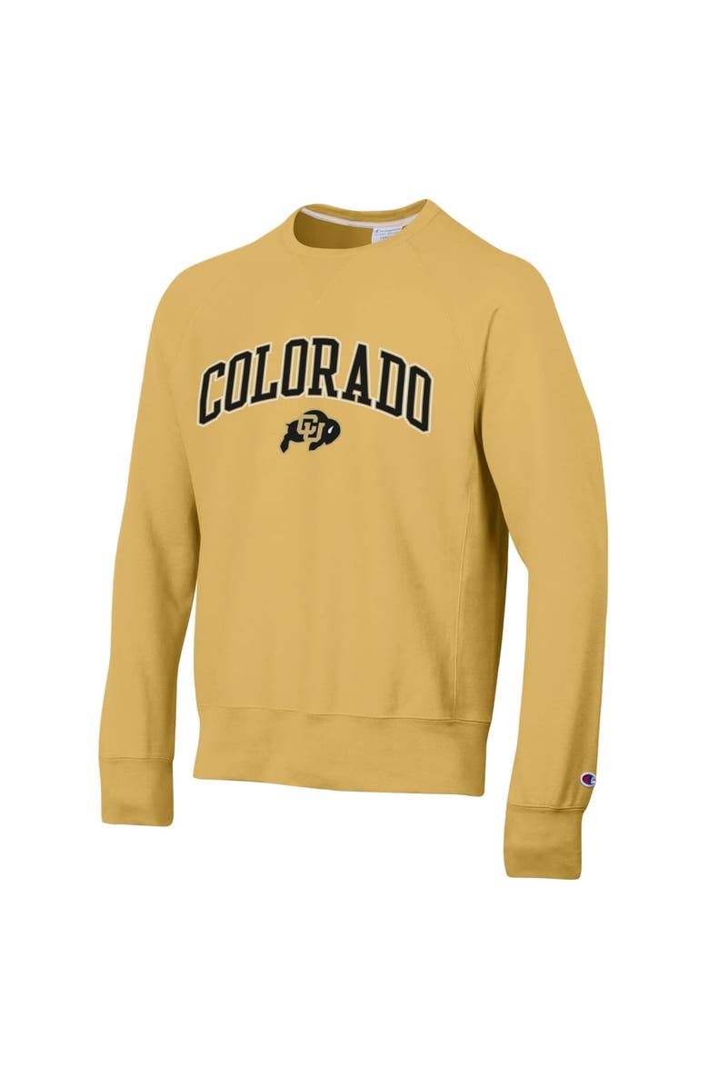 Champion Men's Champion Gold Colorado Buffaloes Skinny Arch Over Vintage Wash Pullover Sweatshirt, Alternate, color, Gold