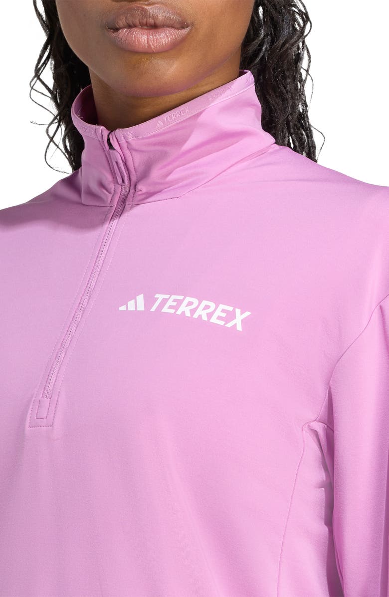 adidas Climawarm Fleece Half Zip Sweatshirt, Alternate, color, Preloved Purple