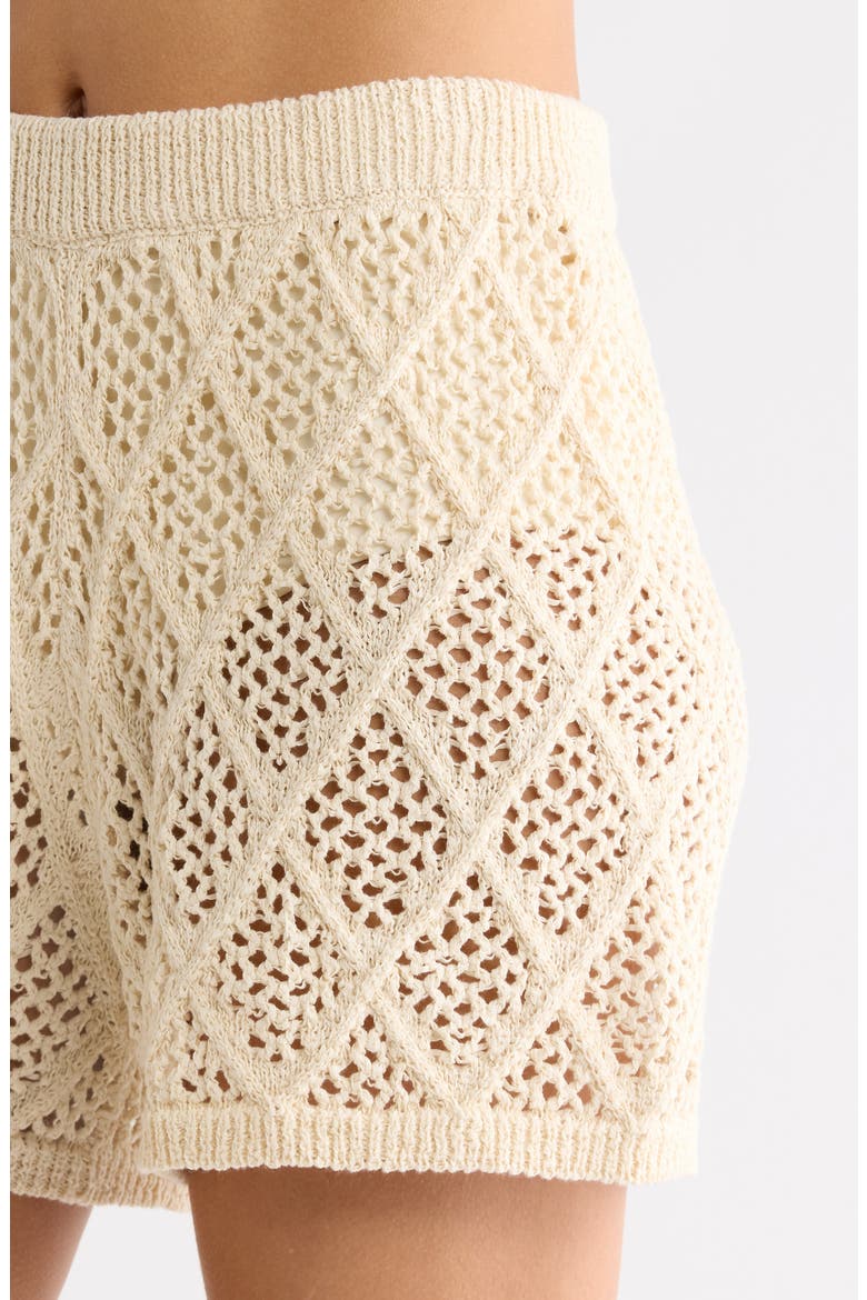 Openwork Knit Cover-Up Shorts, Alternate, color, NATURAL