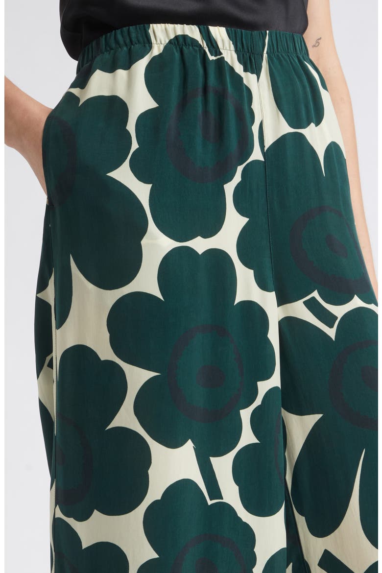 Kaaos Unikko Wide Leg Trousers, Alternate, color, DARK GREEN LIGHT YELLOW
