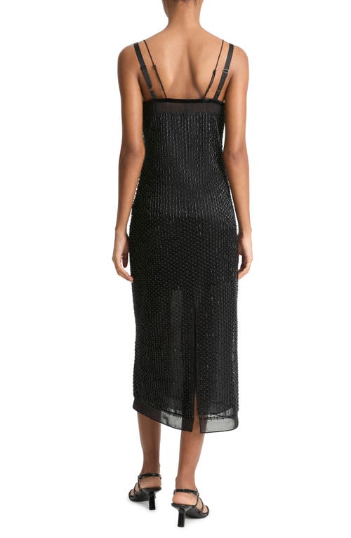 Vince Sleeveless Beaded Midi Slip Dress