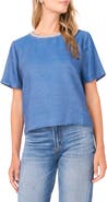 Vince Camuto Bead Detail Chambray Top