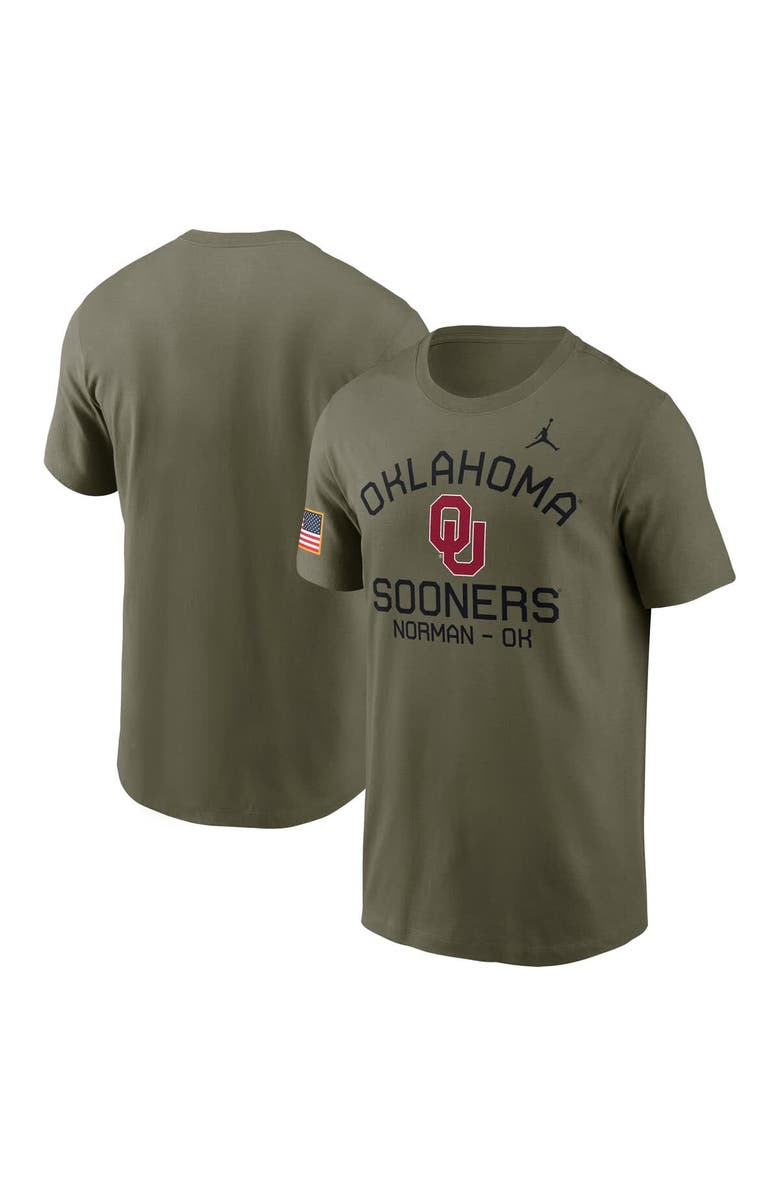 Jordan Brand Men's Jordan Brand Olive Oklahoma Sooners 2024 Military Appreciation Performance T-Shirt, Main, color,