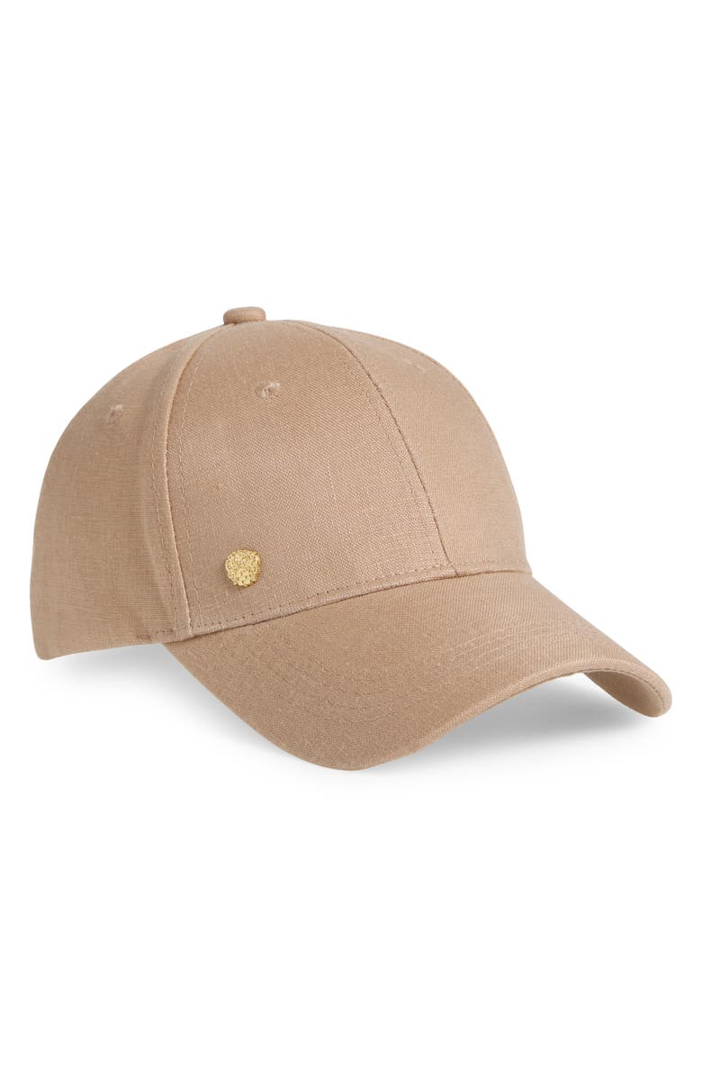 Vince Camuto Linen Baseball Cap, Main, color, 