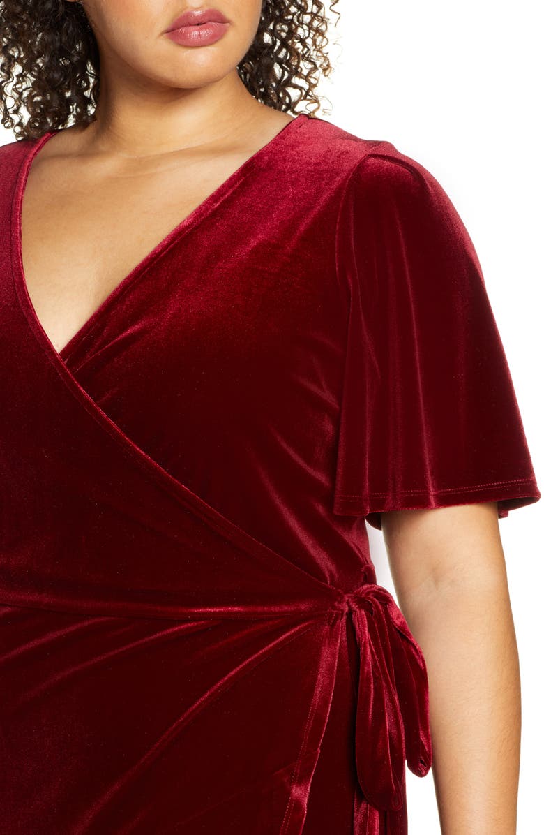 Leith Velour Maxi Wrap Dress, Alternate, color, 