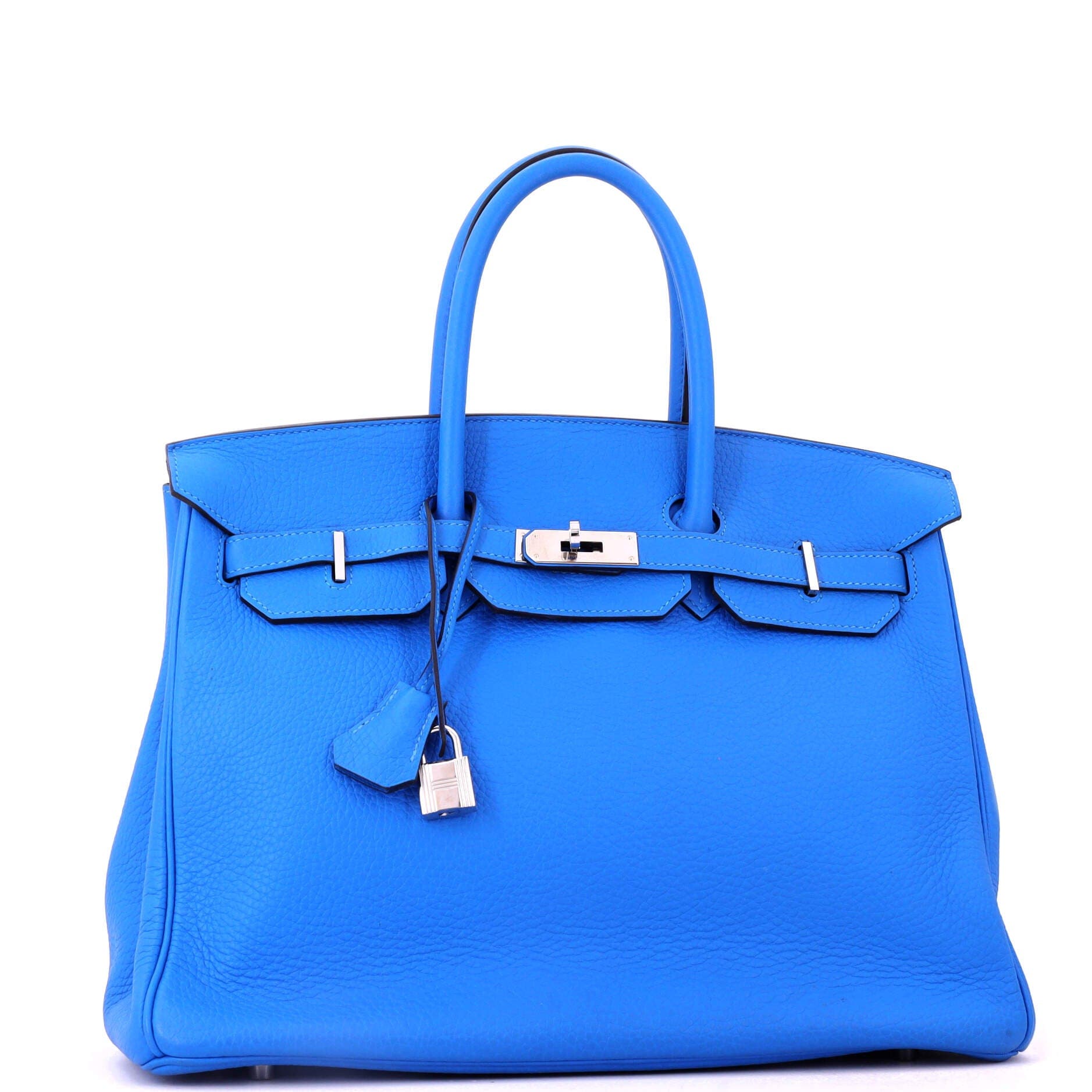 Birkin Handbag Blue Clemence with Palladium Hardware 35, Alternate, color, Blue