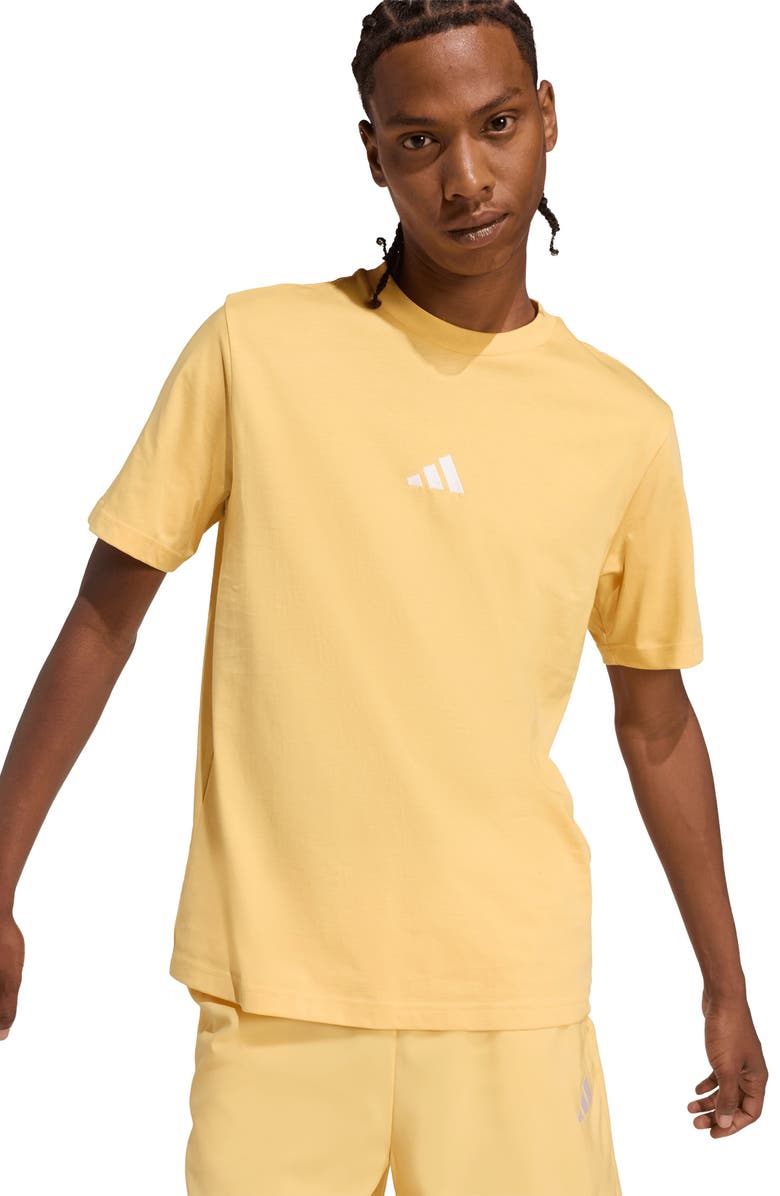 adidas Essentials Small Logo Jersey T-Shirt, Alternate, color, Semi Ice Tangerine/ White