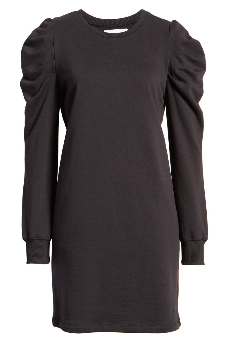 Janine Long Sleeve Shift Dress, Alternate, color, BLACK