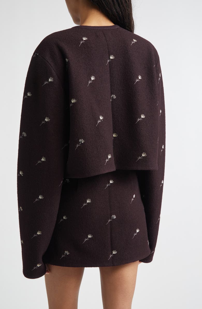 RIER Walker Floral Embroidered Wool Utility Jacket, Alternate, color, Tanin Flowers Felted