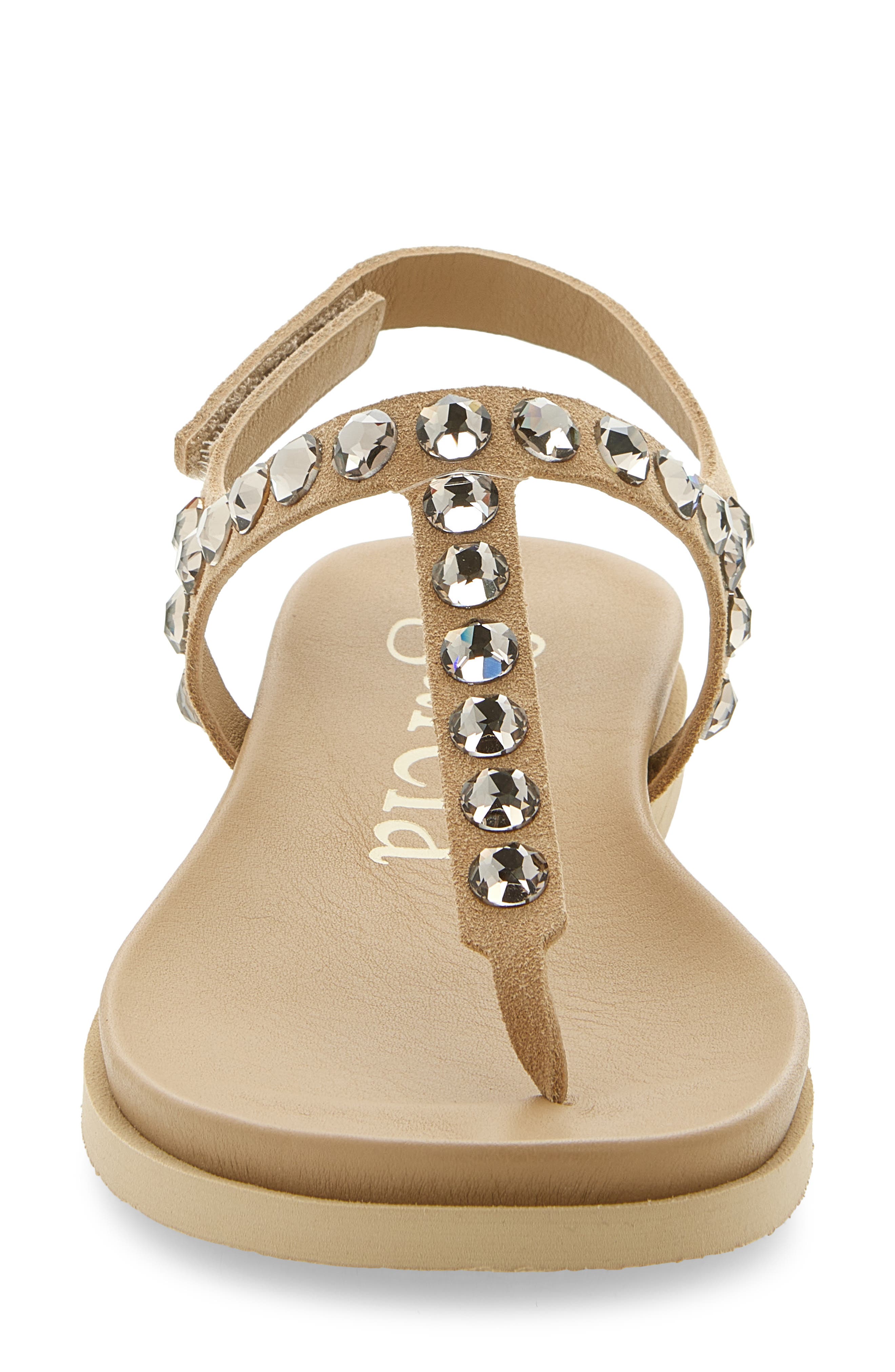 Pedro Garcia Judith Crystal Stud Sandal, Alternate, color, Dijon Castoro-Greige