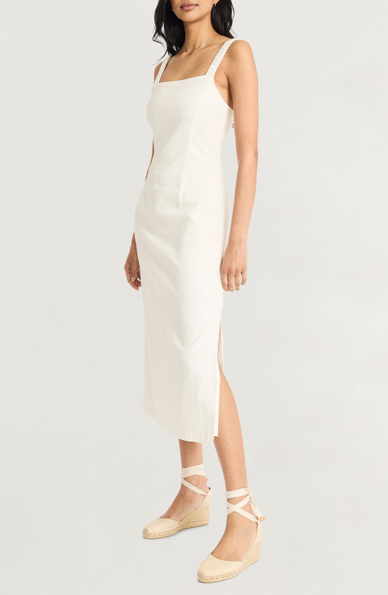 The Good Journey Linen Blend Midi Dress, Alternate, color, Cloud Dancer