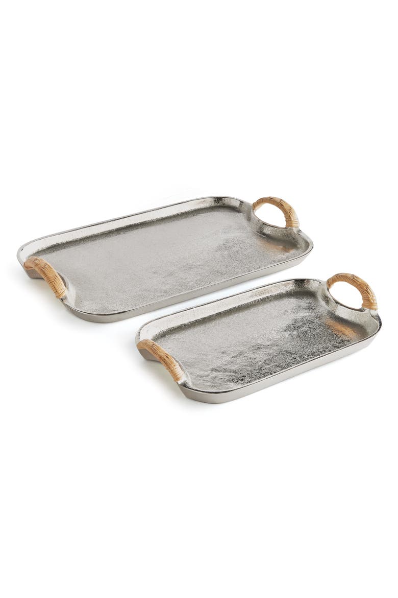Helena Decorative Trays Set of 2, Main, color, Silver