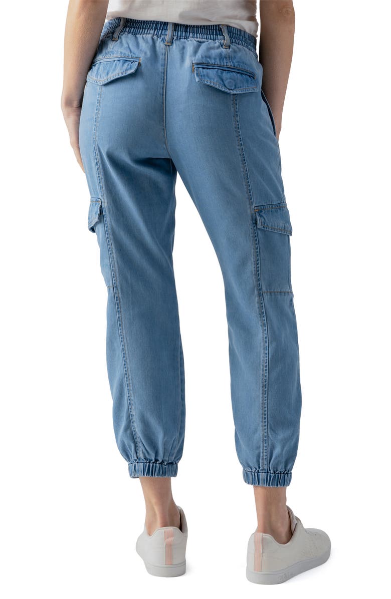 Sanctuary Relaxed Rebel Chambray Cargo Joggers, Alternate, color, Sun Drench