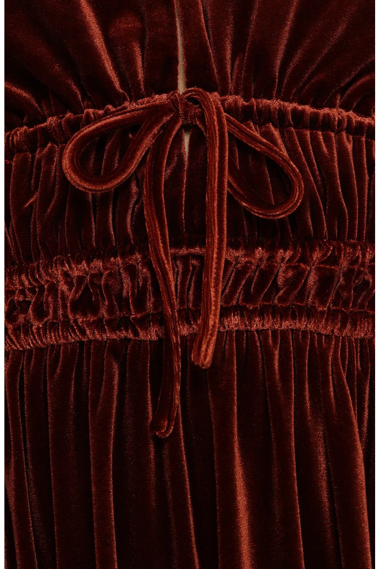 Cece Long Sleeve Velvet Maxi Dress, Alternate, color, RUST