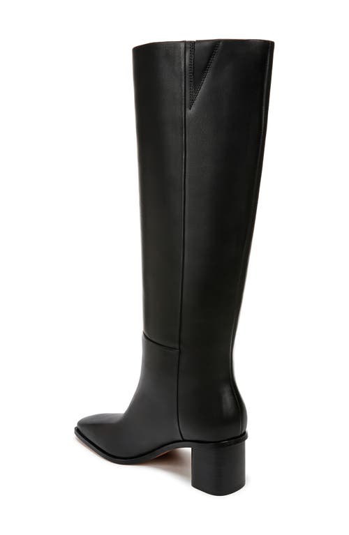 Vince Leather Block-heel Knee Boots In Black
