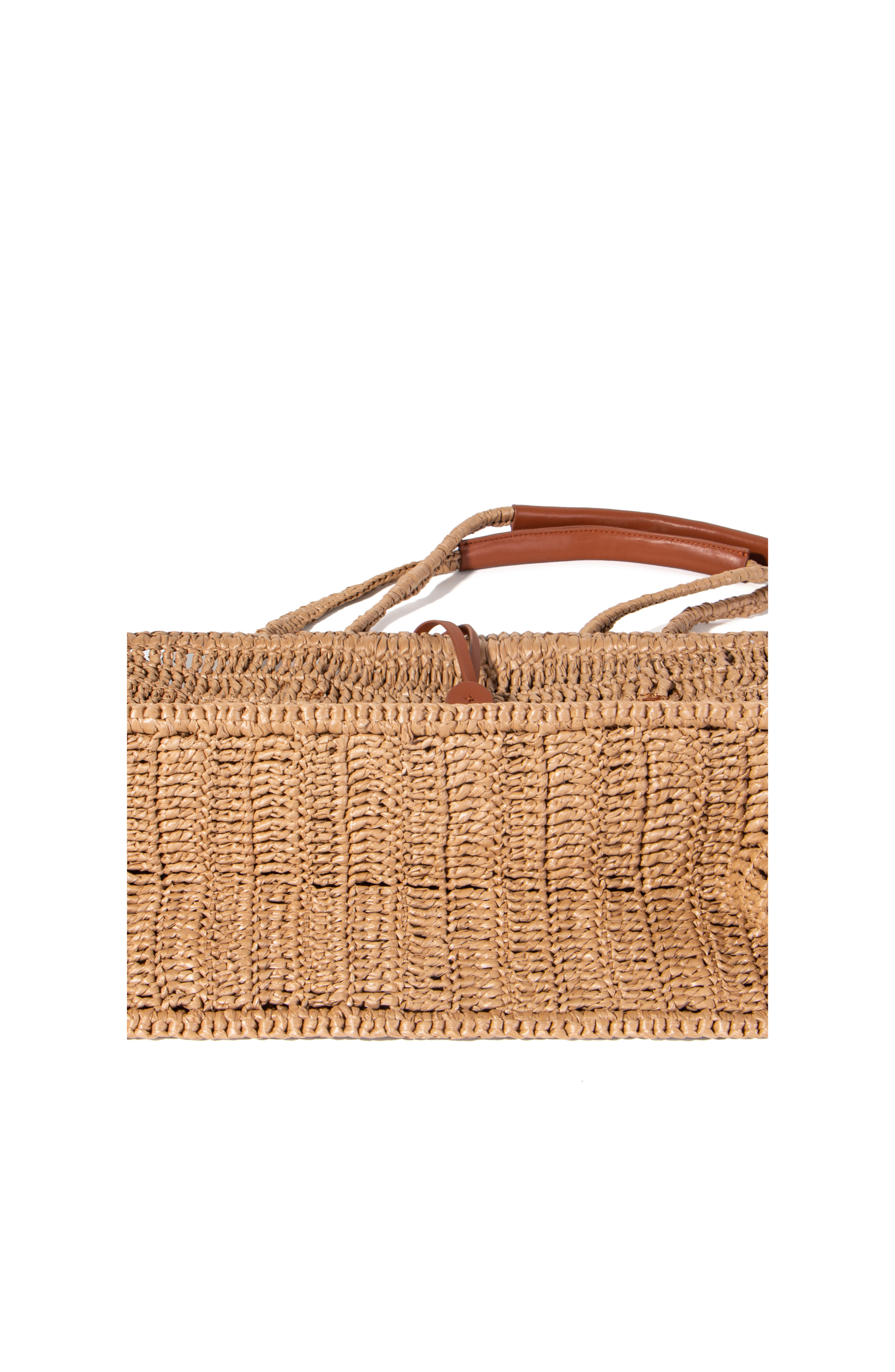 JURGI Straw and Leather Beach Tote, Alternate, color, Natural