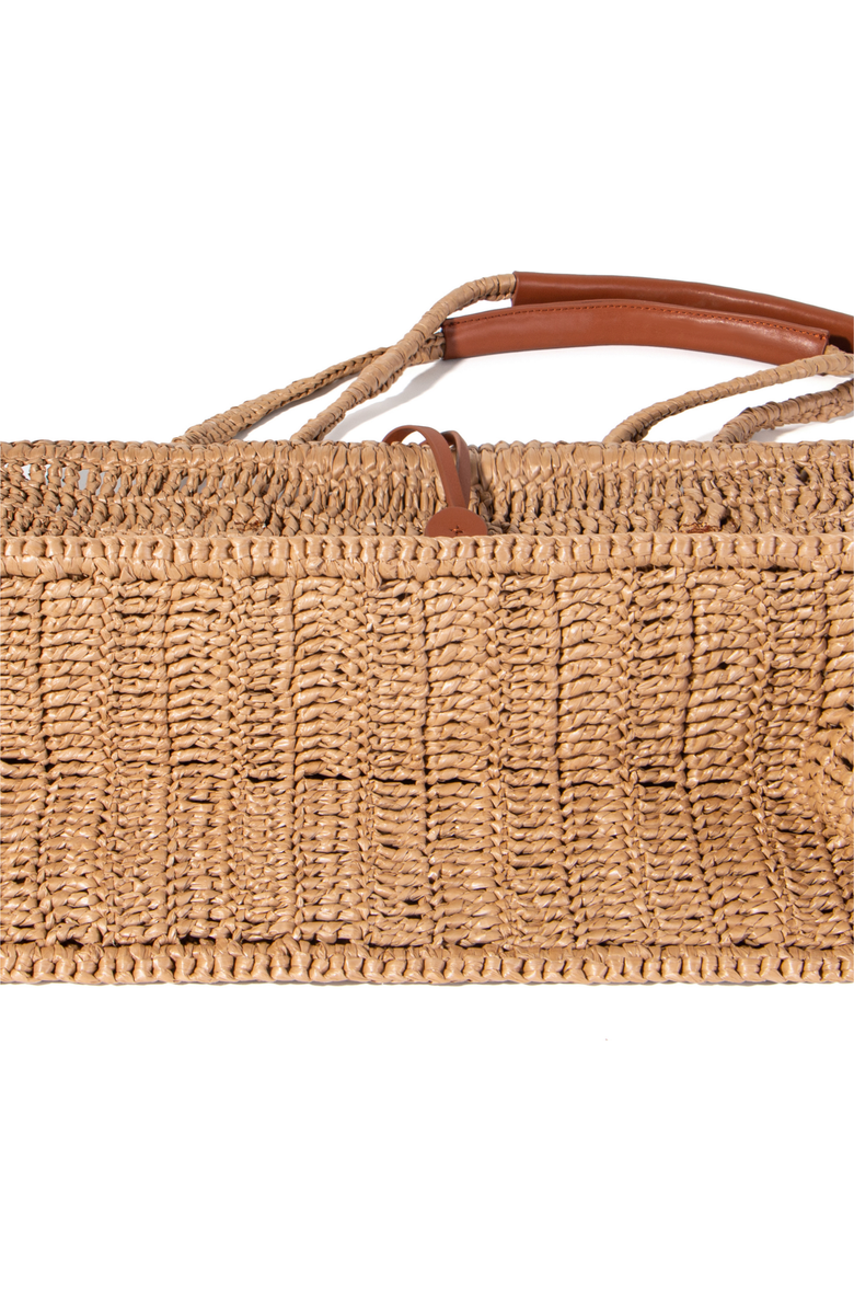 JURGI Straw and Leather Beach Tote, Alternate, color, Natural