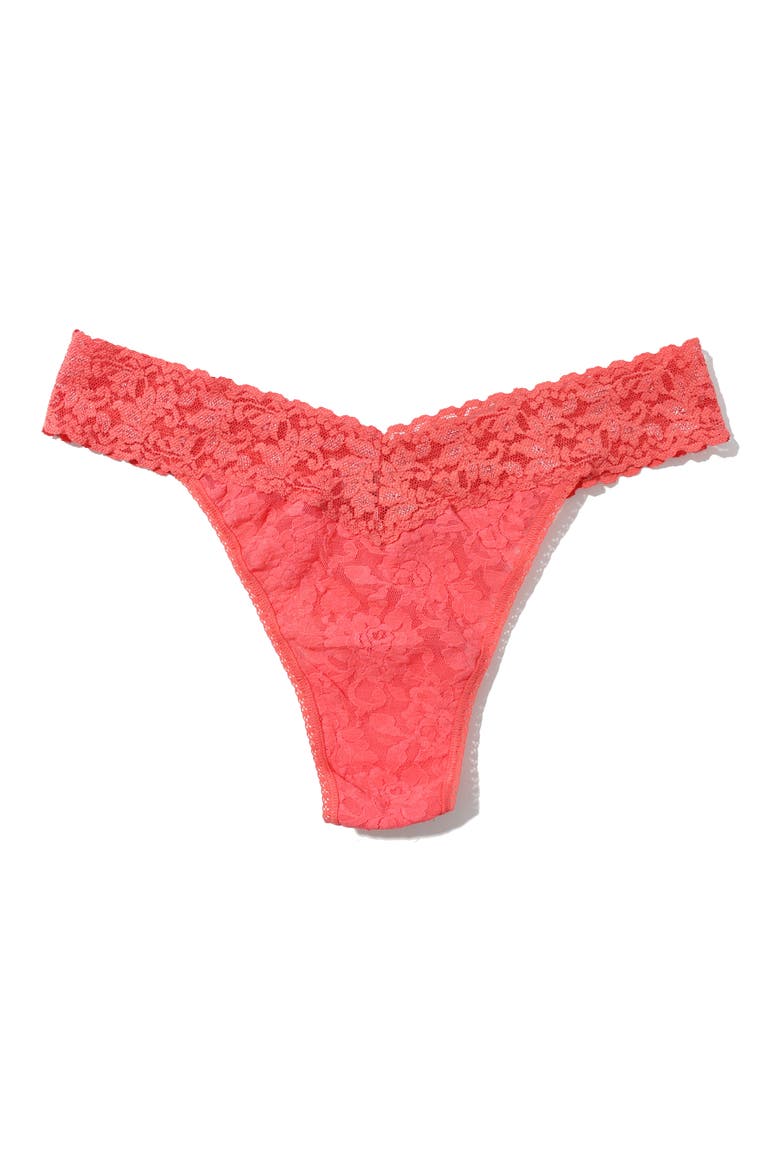 Original Rise Lace Thong, Alternate, color, CORAGEOUS CORAL