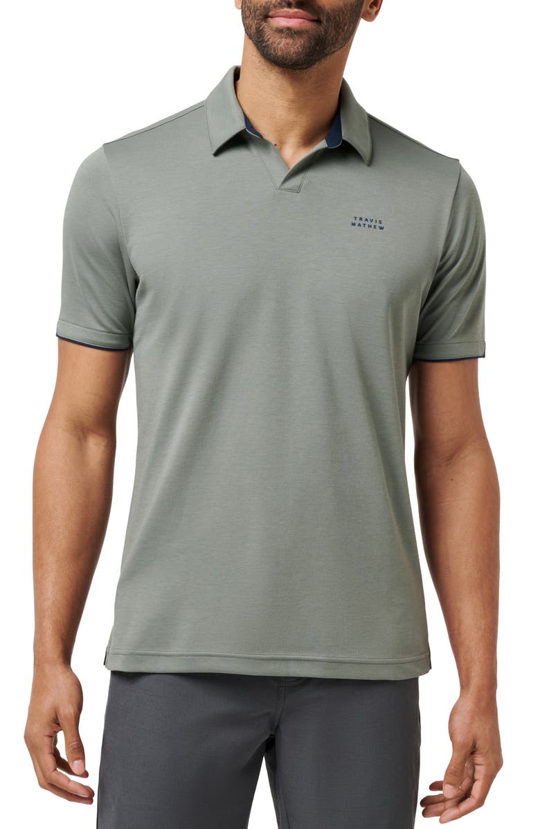 TravisMathew Half Set Polo, Main, color, Dark Olive