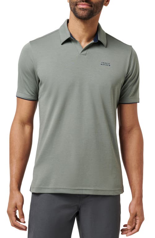 Travismathew Half Set Polo In Green