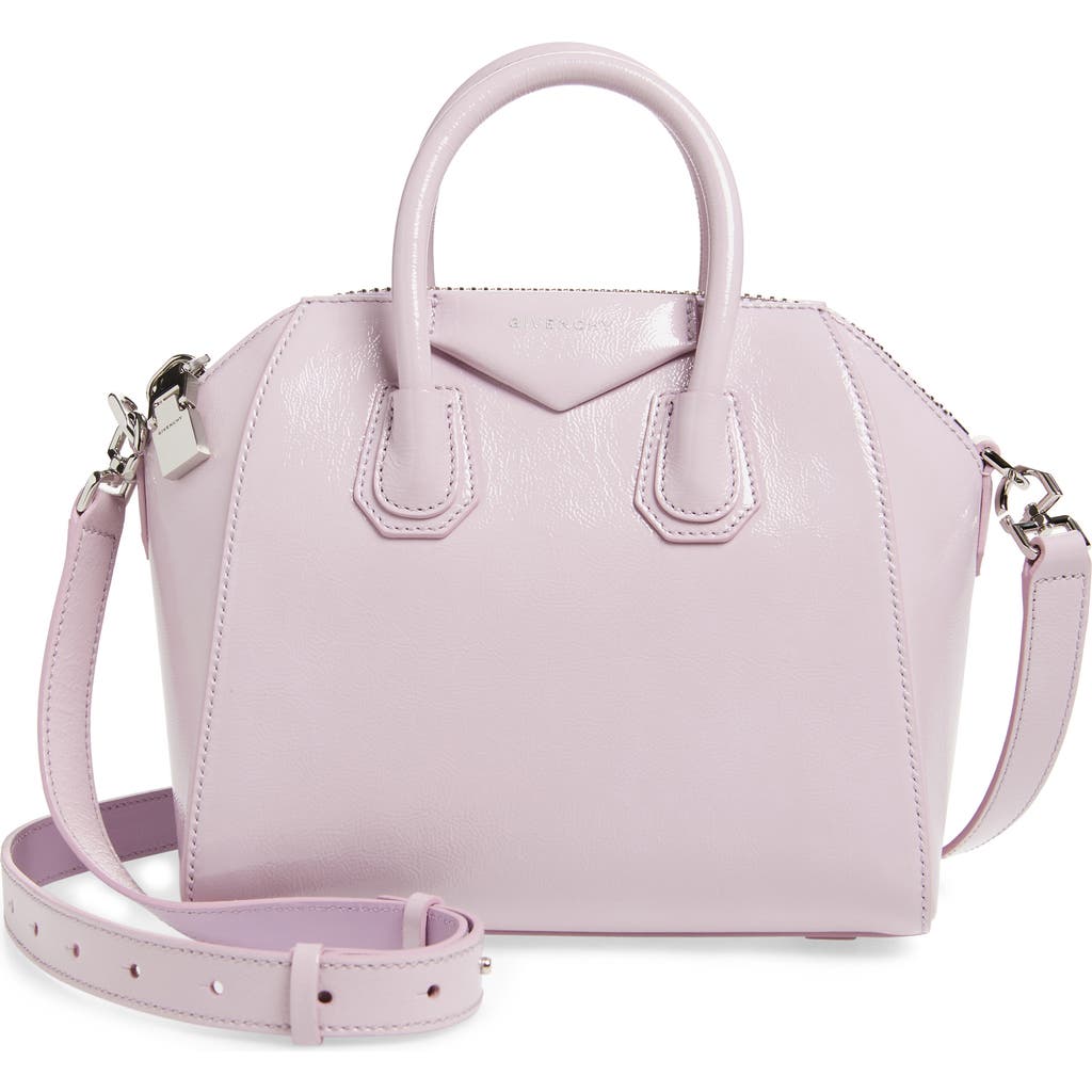 Givenchy Mini Antigona Box Leather Satchel In Orchid Purple