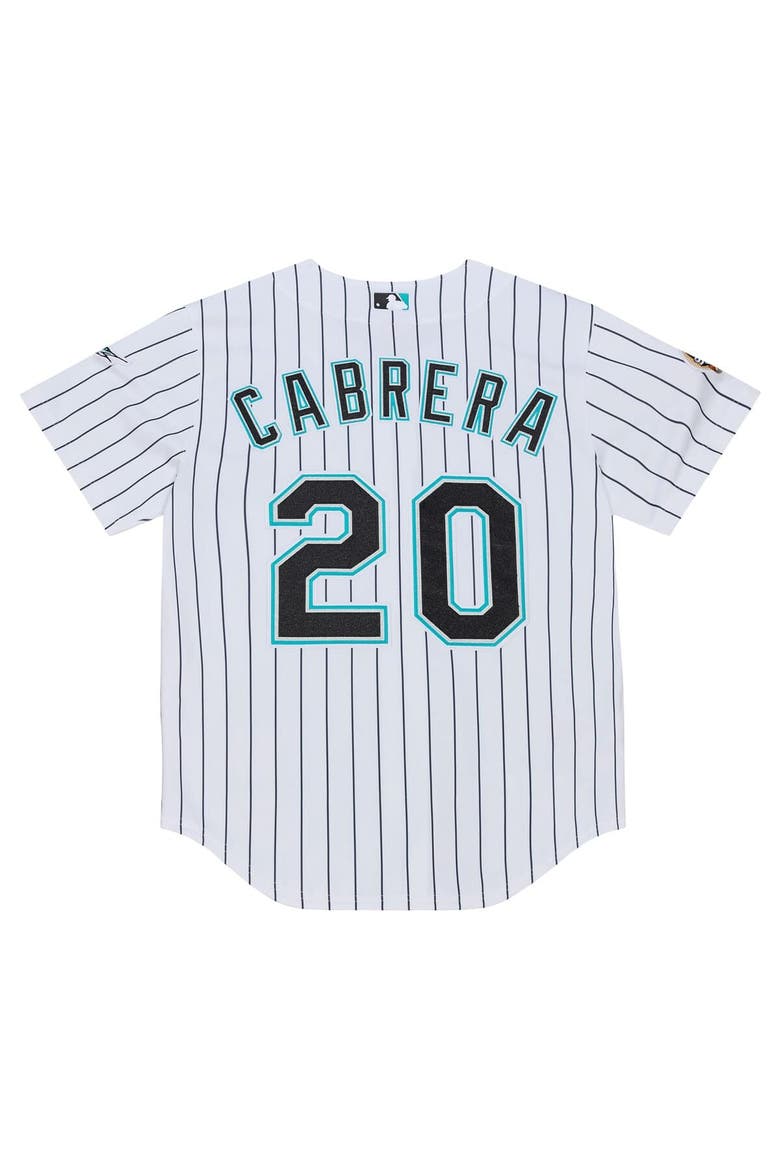 Men's Mitchell & Ness Miguel Cabrera White Florida Marlins 2003 Cooperstown Collection Authentic Jersey, Alternate, color, White