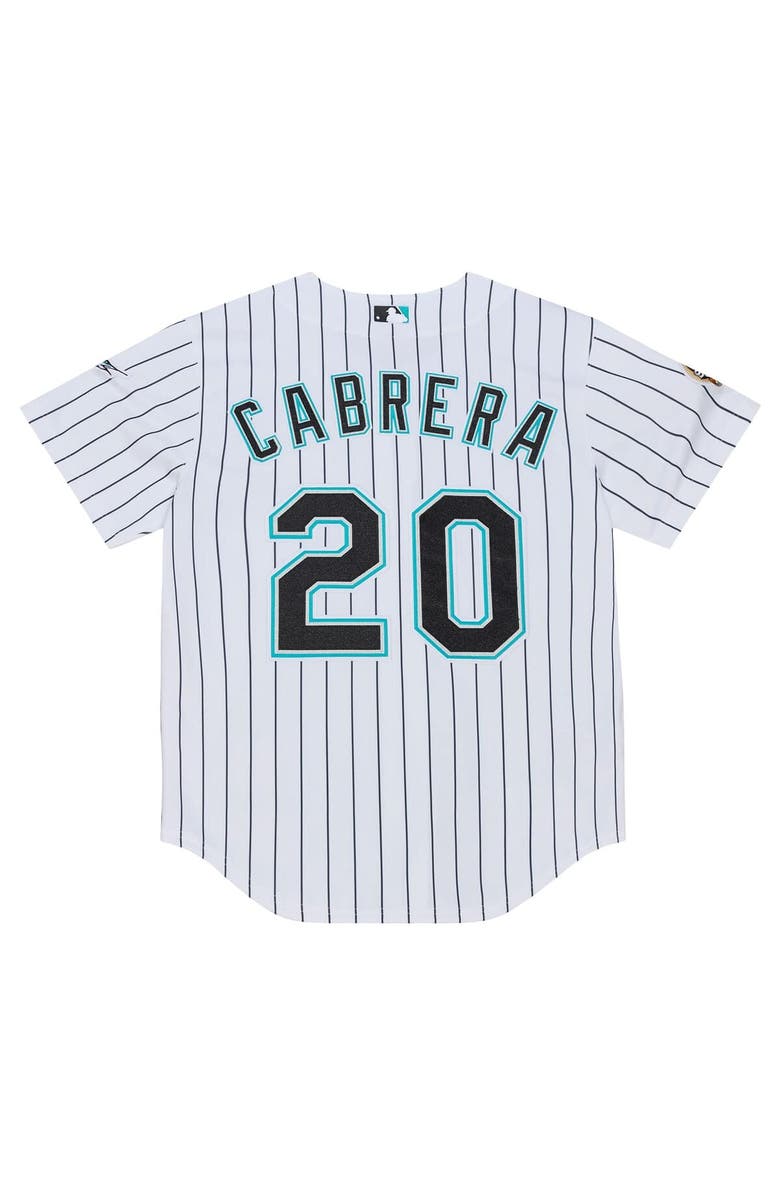 Mitchell & Ness Men's Mitchell & Ness Miguel Cabrera White Florida Marlins 2003 Cooperstown Collection Authentic Jersey, Alternate, color, White