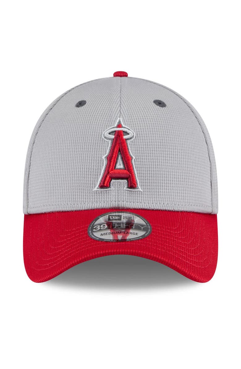 New Era Men's New Era Gray/Red Los Angeles Angels 2025 Batting Practice 39THIRTY Flex Hat, Alternate, color, Gray