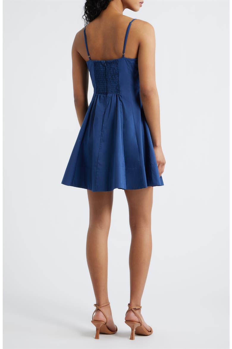 Blaise Cotton Blend Mini Skater Dress, Alternate, color, NAVY