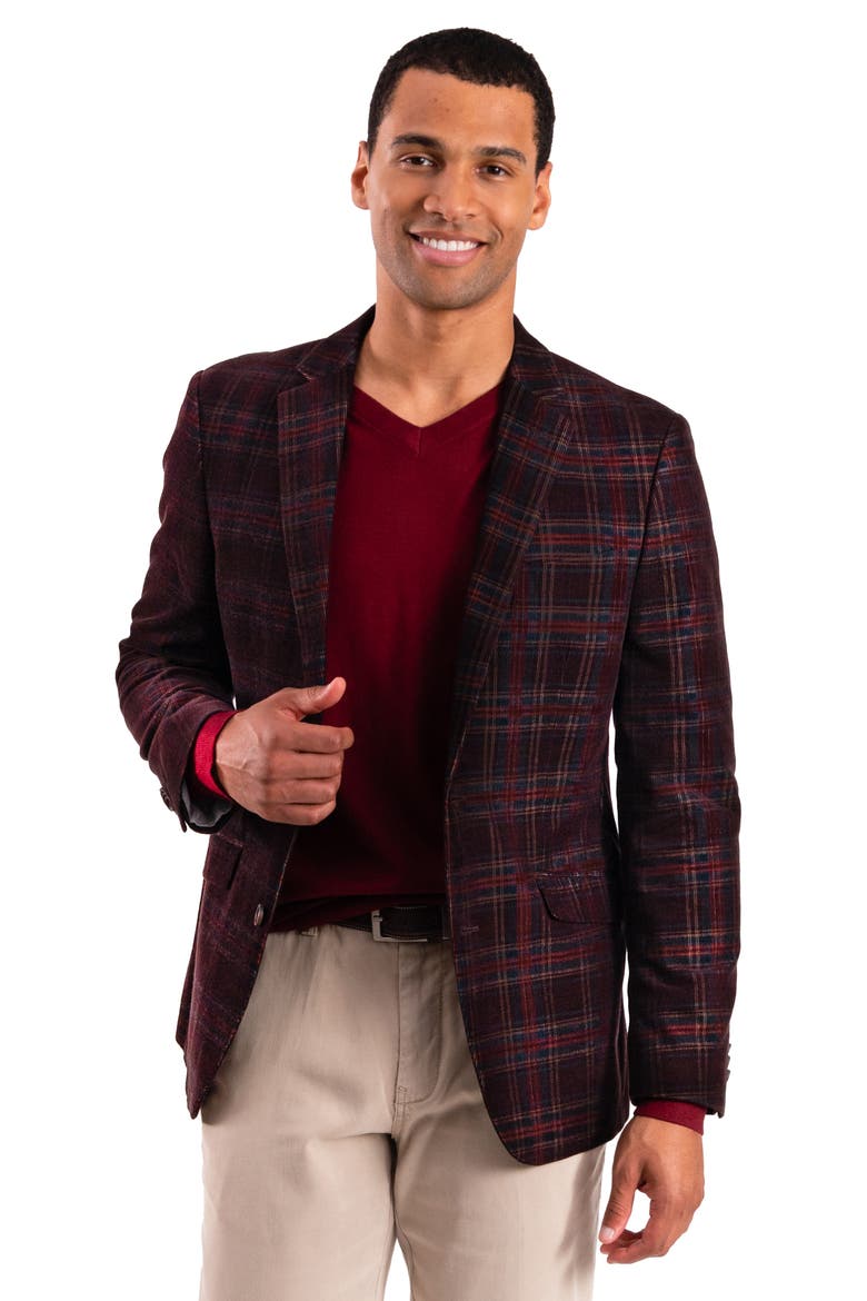 Brown Plaid Corduroy Sport Coat, Alternate, color, BROWN