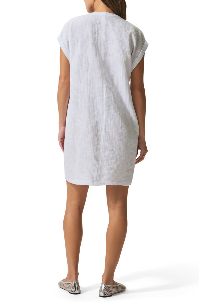 Adele Cotton Gauze Minidress, Alternate, color, WHITE