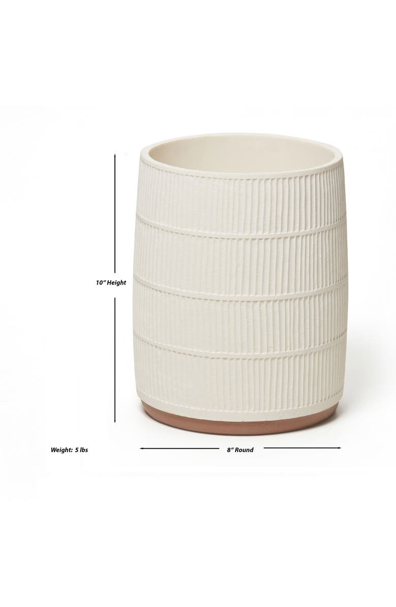 ROSELLI TRADING COMPANY Textured Resin Wastebasket, Alternate, color, Cream