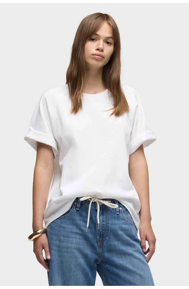 Hudson Jeans Oversized Raglan Tee, Main, color, White