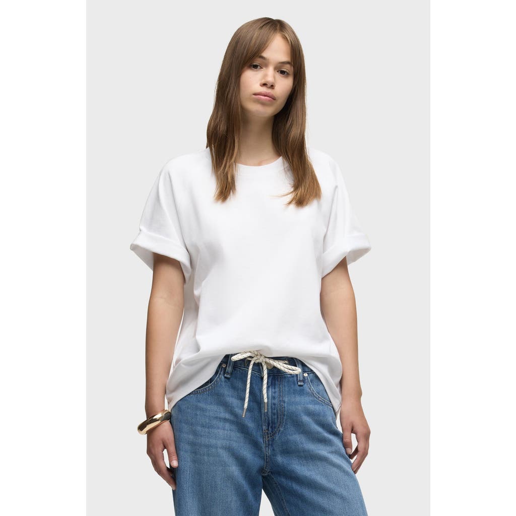 Hudson Jeans Oversized Raglan Tee In White